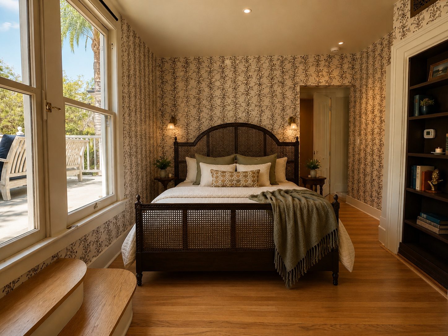 The light-filled queen bedroom of The Sun Room